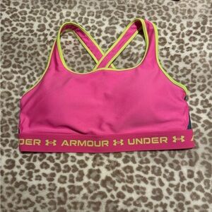 Under Armour Sports Bra Sz L Criss Cross Back